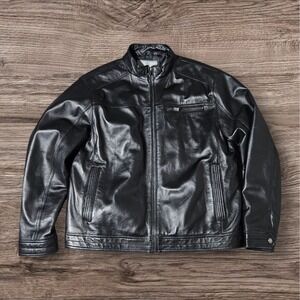 Vintage Boston Harbour Zeland Lamb Leather Bomber Jacket Mens XL 48 Bomber Biker